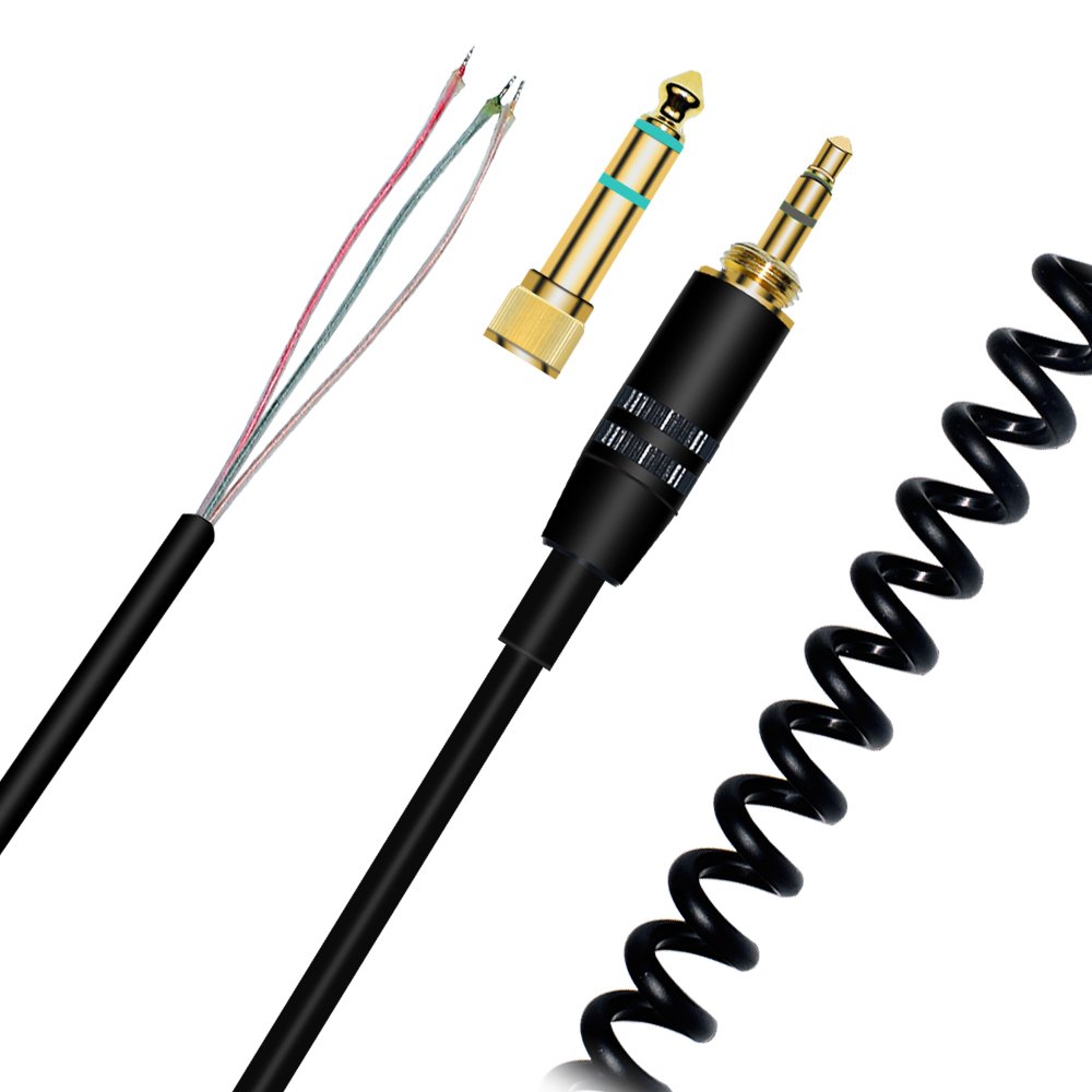 Sqrmekoko Extension Spring Relief Coiled Audio Cable for Sony MDR-7506 7509 MDR-V6 V600 V700 V900 ATH-M50 Headphones