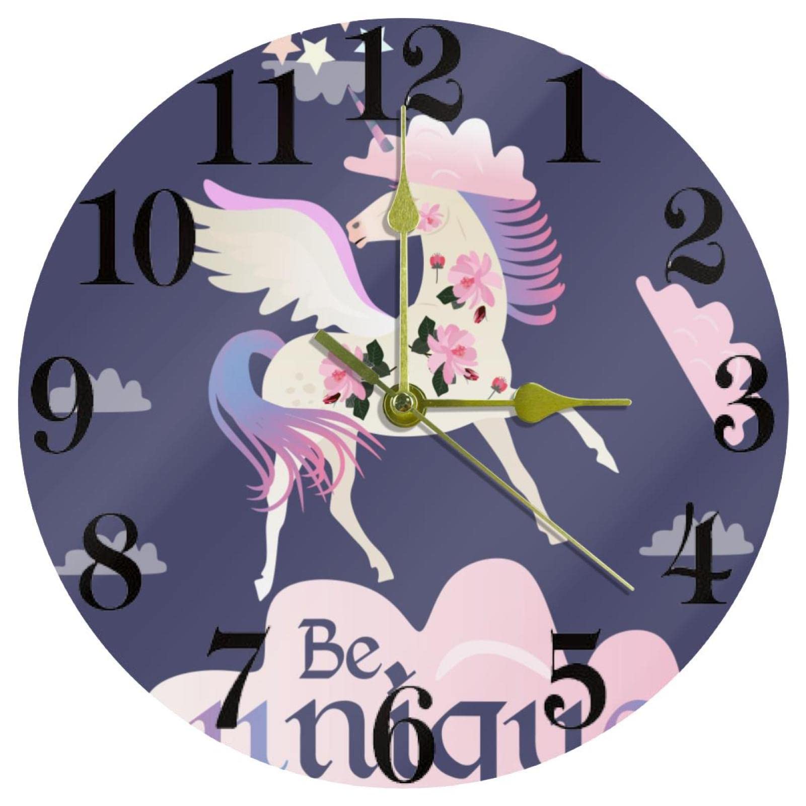 Horloge murale silencieuse Be Unicorn ronde pour éliminer les bruits