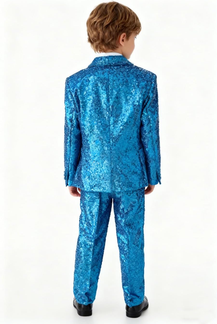 Formal Boys Suit Set Sparkling Sequin Boys' Wedding Outfit Communion Suits Adjustable Waist for Toddler Teenage Boy - Image 4