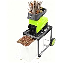 Wood Branch Shredder, 2800W Electric Garden Chipper with 45mm Crushing Diameter, 60L Detachable Bag, Reversible Blades and Sa-fety Features, Ideal for Composting.