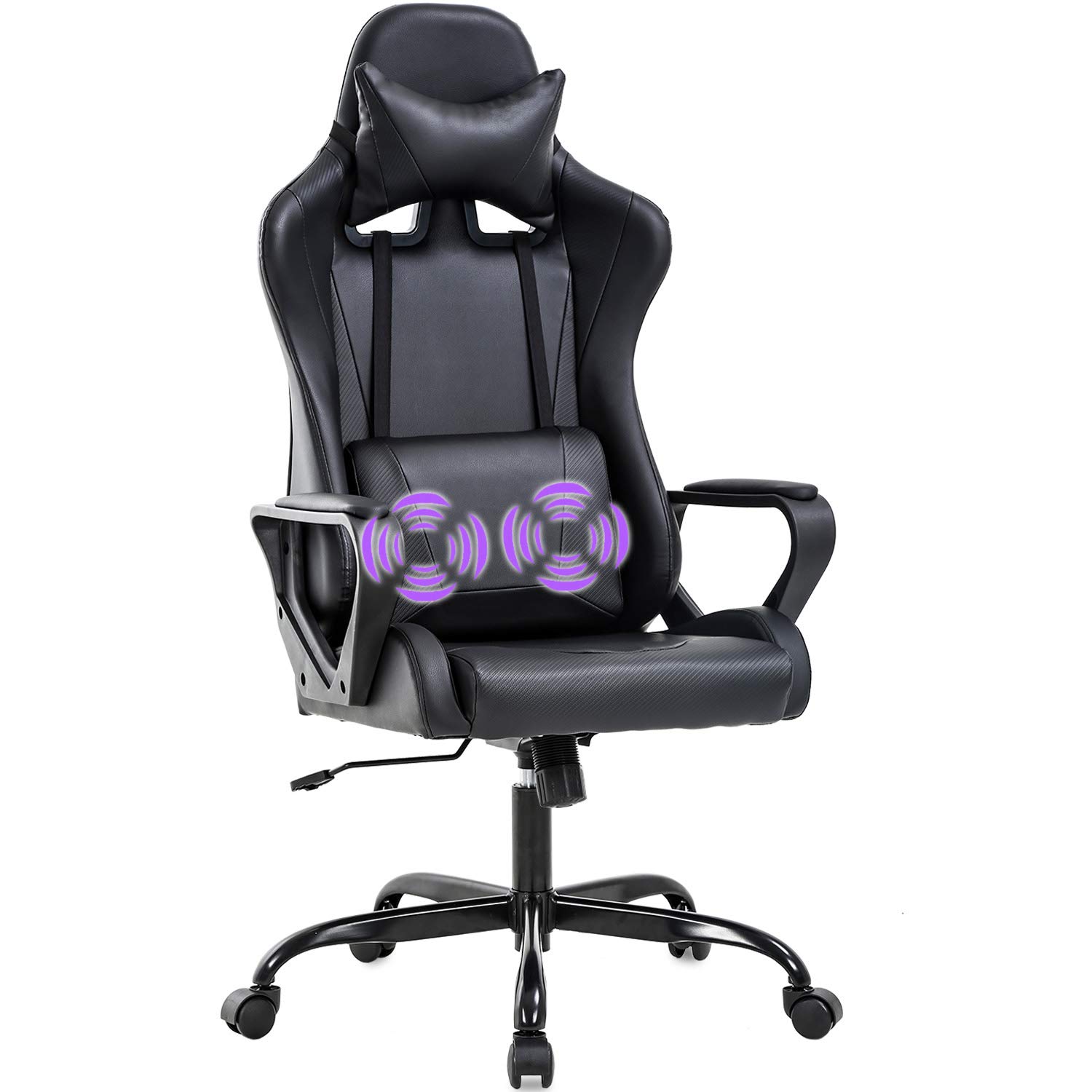 BestOffice Gaming Chair Office Chair Desk Chair Swivel Rolling High Back PU Leather Executive PC Adjustable Massage Racing Computer Chair with Lumbar