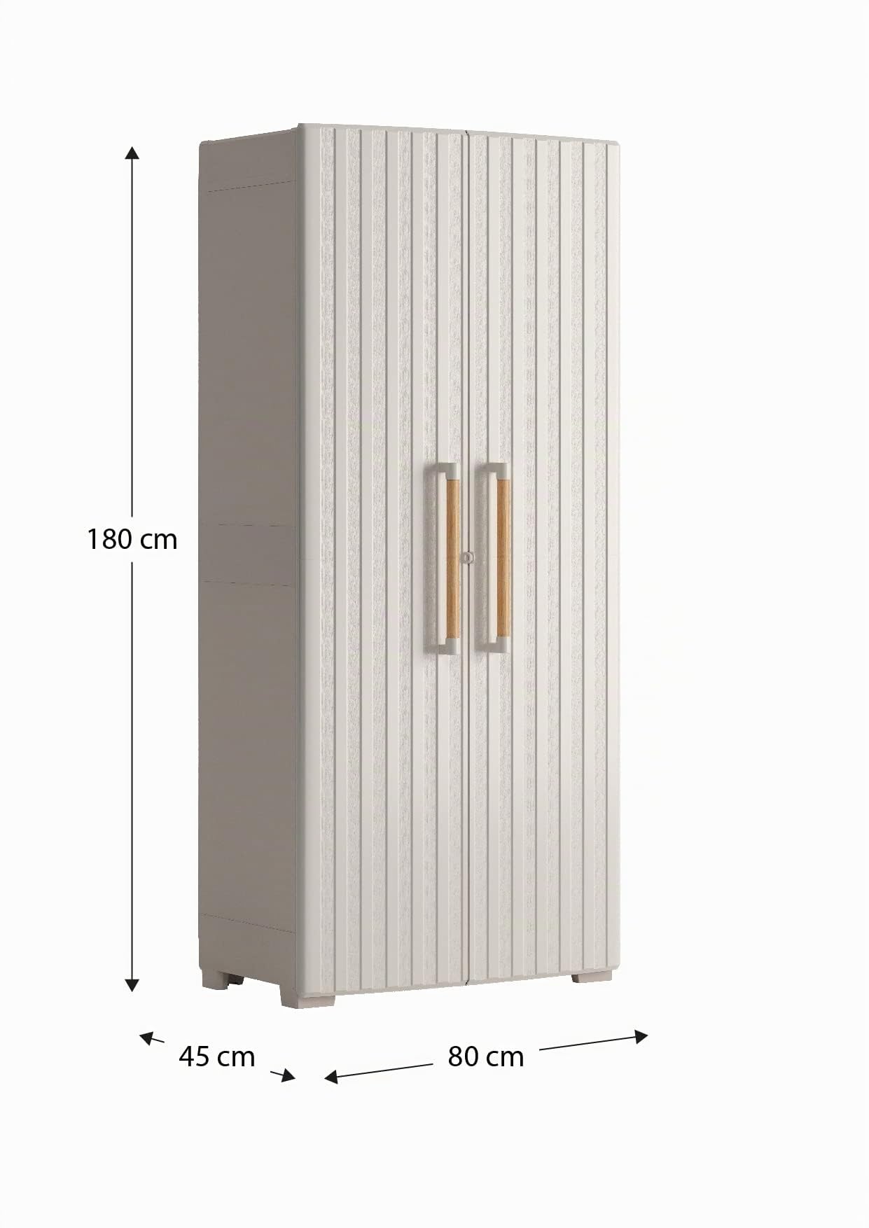Keter Armario Groove Alto, Amario Alto de almacenaje, Resina,2 Puertas y 3 baldas Regulables en Altura, Color Beige, 180 x 80 x 45 cm