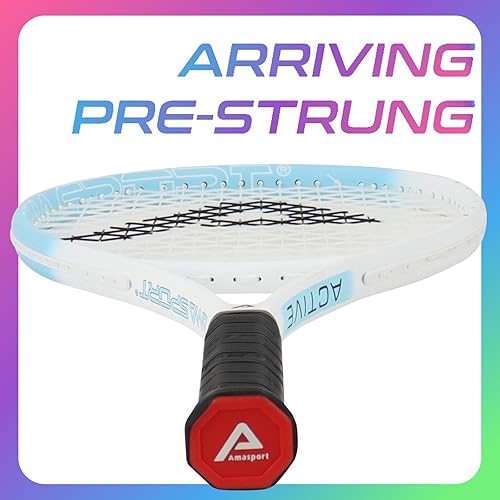Miniatura 3 de AMA SPORT Adult Tennis Racket - Pre-Strung Light Balance 27 inch Tennis Racquet for Women and Men Grip Size 2-4 14"