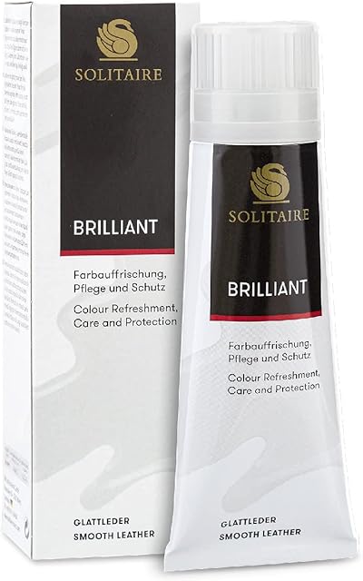 Solitaire Brilliant krem do skóry z gąbką do pielęgnacji obuwia, 43 jasnoszary, 75 ml, 75