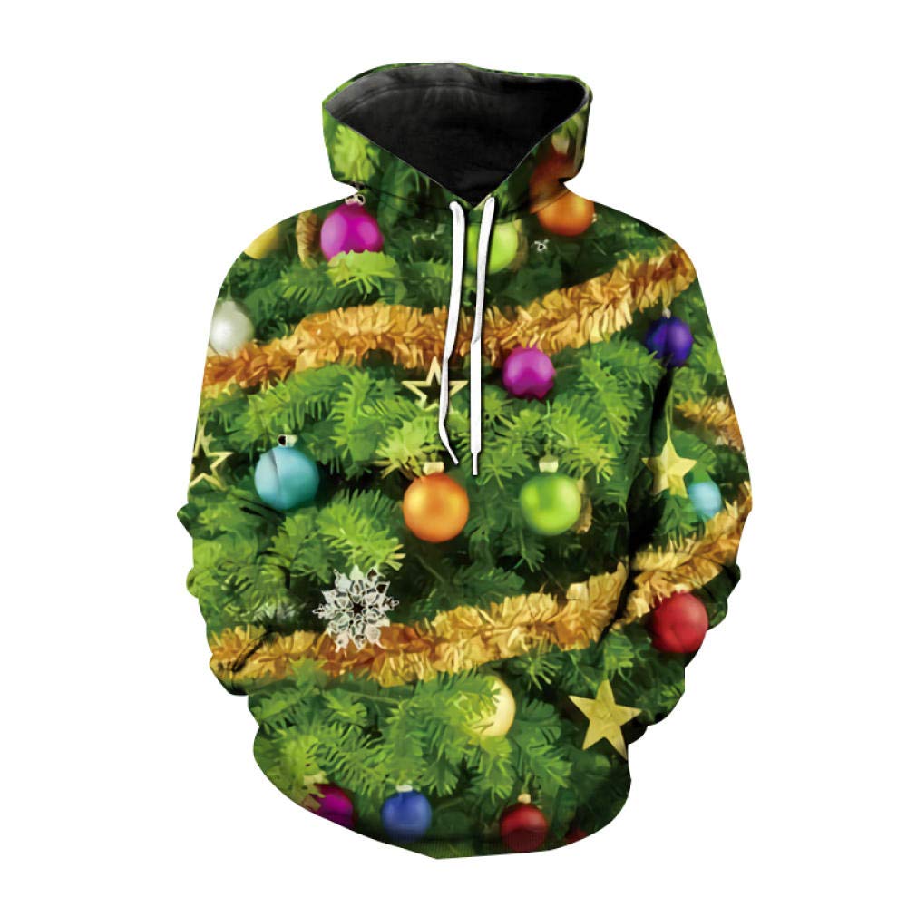 Navidad Vestir Campanas impresión 3D Sudaderas con Capucha de Moda Hombres y Mujeres Jerseys Casuales Pareja Chaqueta de Vacaciones Ropa
