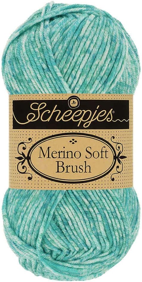 Scheepjes Merino Soft Brush Yarn, Superwash Merino Blend with Microfiber and Acrylic, Color 254 Israels, 50 g