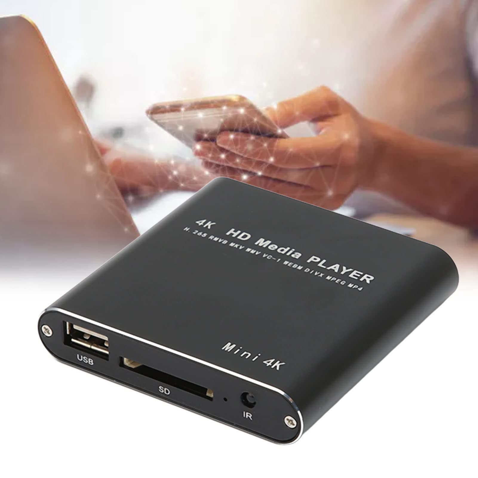 Lecteur Blu Ray 4K multimédia numérique avec télécommande, MP4 streaming pour interface HD, cartes de stockage USB AV (prise EU)