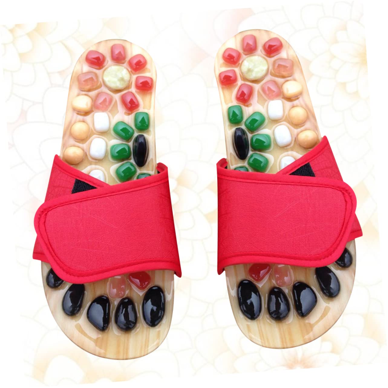 Akupressur Massage Sandalen Größe 41-42 aus Pu Eva Rot