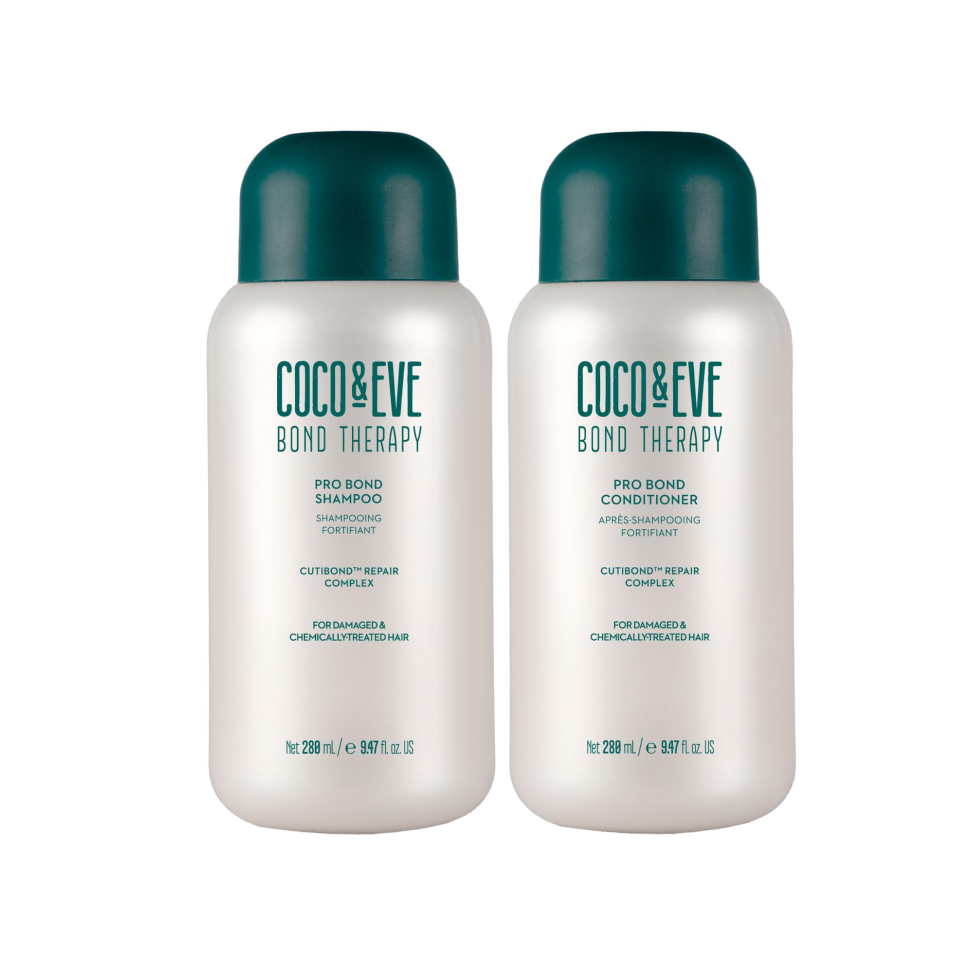 Coco & Eve Bond Therapy Pro Bond Shampoo & Conditioner Set. Strengthening Bond-Building with Cutibond™ Repair Complex. Nourishes & Reduces Breakage