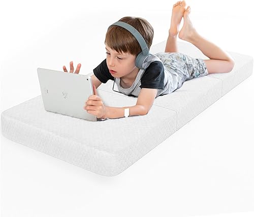 Colchoneta para siesta para niños pequeños, colchón triple plegable con funda suave impermeable lavable, 23 x 52 x 3 pulgadas