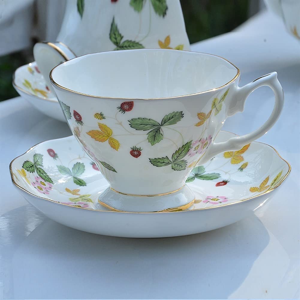 Set di tazzine da caffè in porcellana, tazza da tè in porcellana, tazza da tè pomeridiana, tazze riutilizzabili in stile cinese e piattino, tazzine da caffè con latte liscio, tazza for bevande, ananas