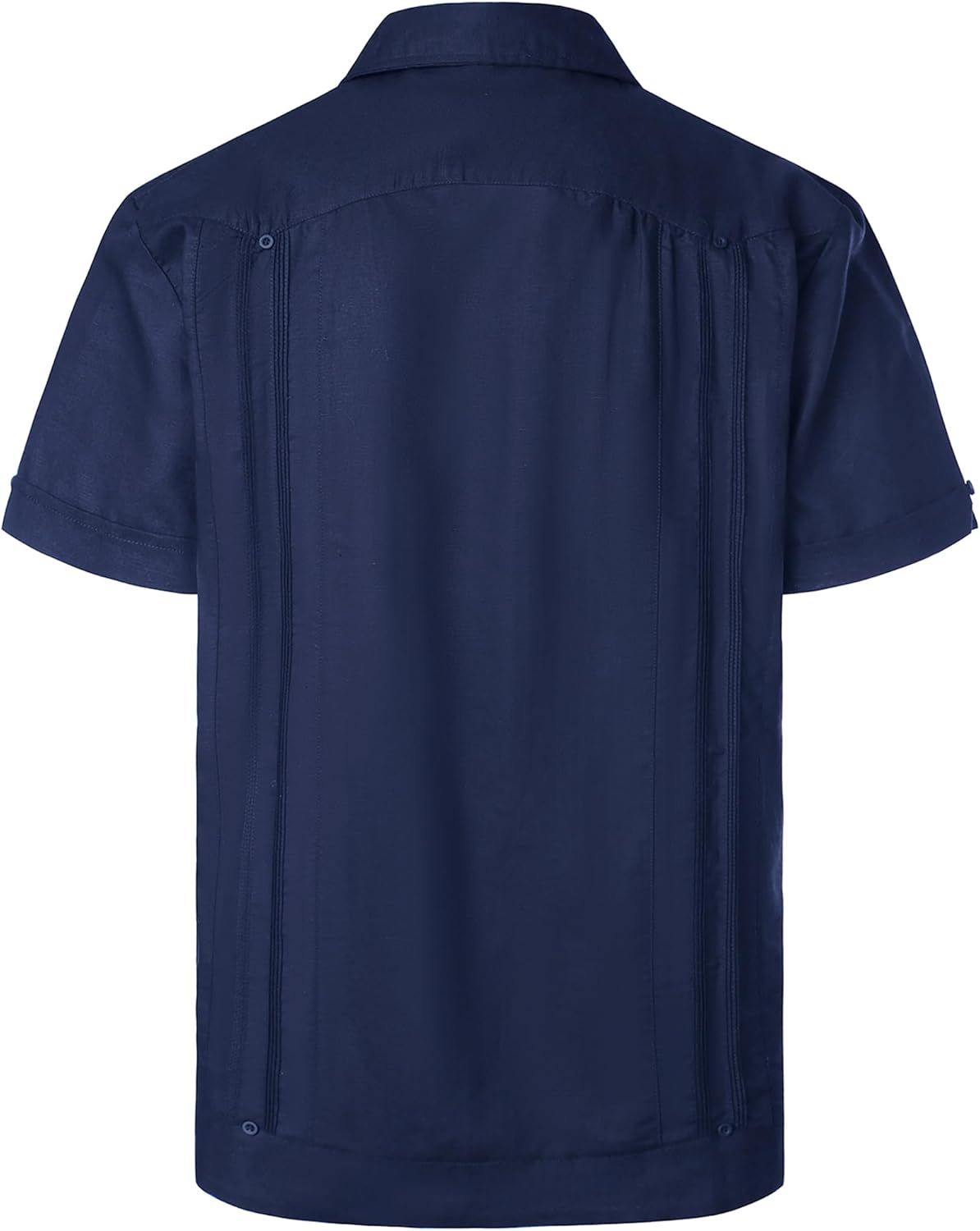VATPAVE Mens Linen Cuban Guayabera Shirts Casual Button Down Short Sleeve Summer Shirts - Image 2