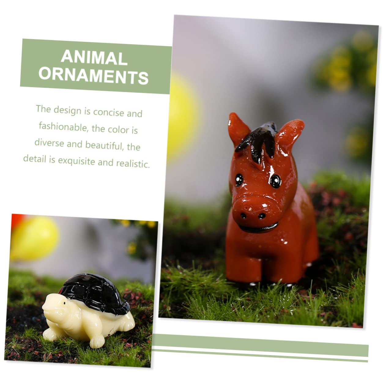 HANABASS 3 Sätze Miniaturfigurinen Teiliges Tierfiguren Kunstharz Für Mini Liebevolle Dekoration Für Tischlandschaften Bestehend REH Schildkröte Und Weiteren Tieren 14 Stück * 3