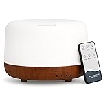 SPLITSKY 300ML Essential Oil Diffuser Aromatherapy Diffuser, Quiet 8 Hours Operation, 7-Color LED Light, 4 Timer, Remote Control, Auto-Off, Easy to Clean, for Bedroom, Living Room, Office, Home Gifts