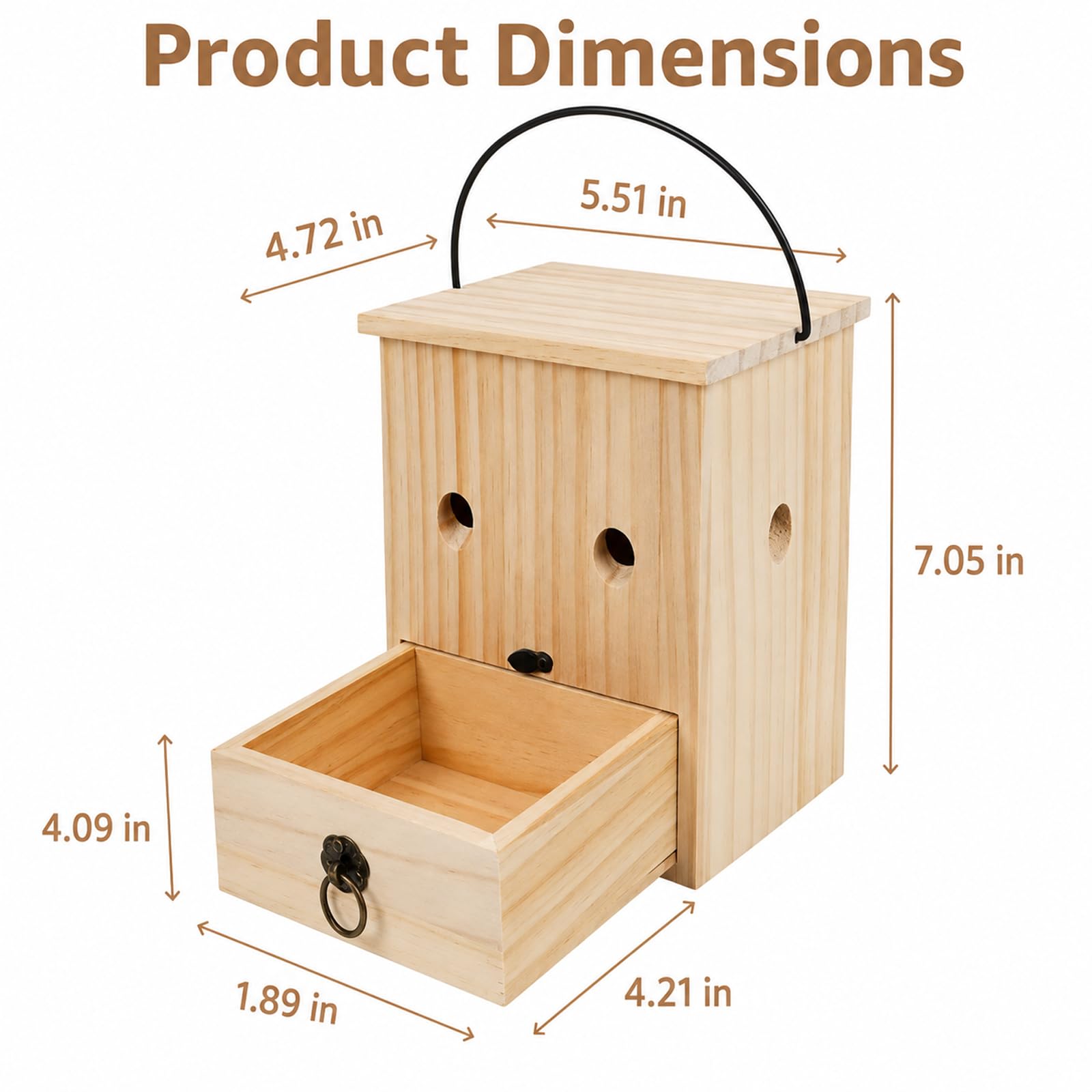 Lot de 2 pièges à guêpes en Bois, piège réutilisable pour extérieur avec tiroir Amovible Facile à Nettoyer, Structure résistante aux intempéries, pour Jardin, terrasse et Cour arrière