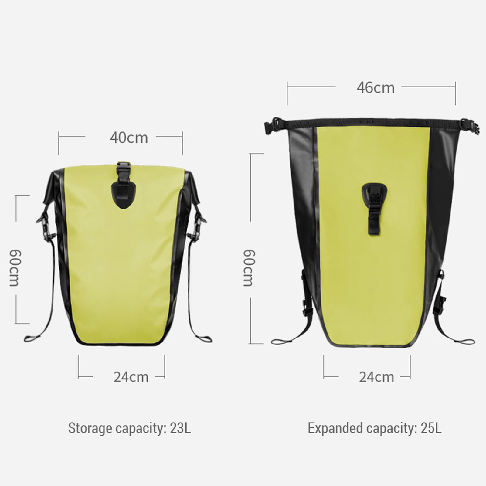 Borsa Portapacchi Posteriore per Bici Impermeabile da 25 Litri per Andare in Bicicletta, Borsa da Sella Bici in Materiale PVC Verde Militare/grigio/Ciclisti (#2)