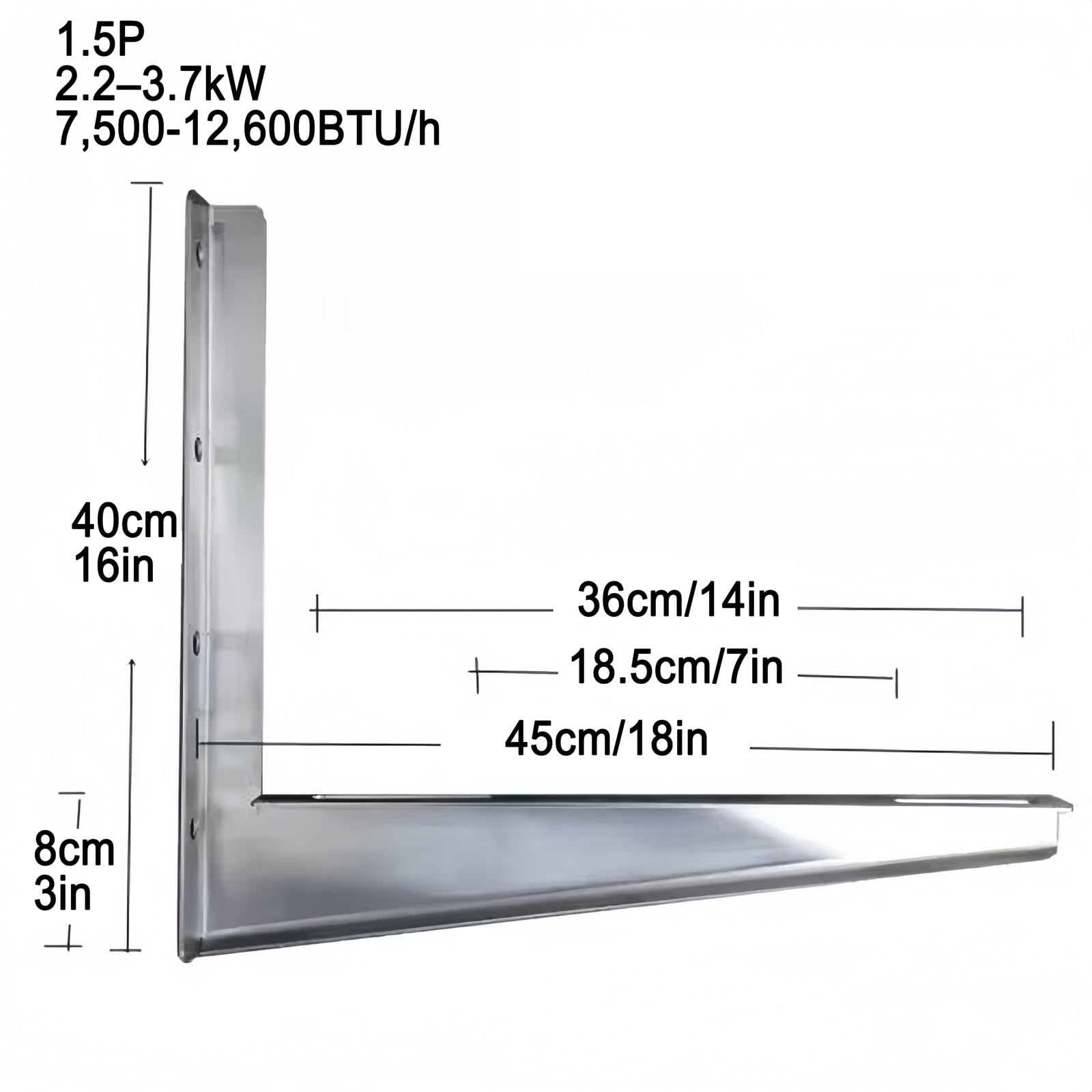Staffe Condizionatore Esterno Acciaio Inossidabile, Staffe per Condizionatore Esterno, per Condizionatori Split o Condensatori, Supporta 300 Kg(45x40cm/18x16in)