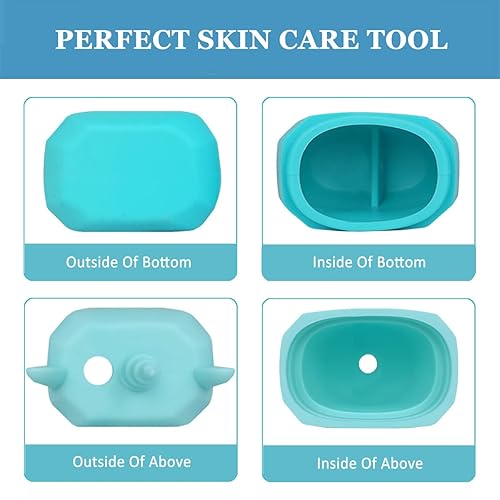 Miniatura 5 de Rodillo de hielo para cara y ojos, rodillo facial de hielo, cubo facial de hielo Gua Sha, masaje facial de silicona, molde de hielo facial para