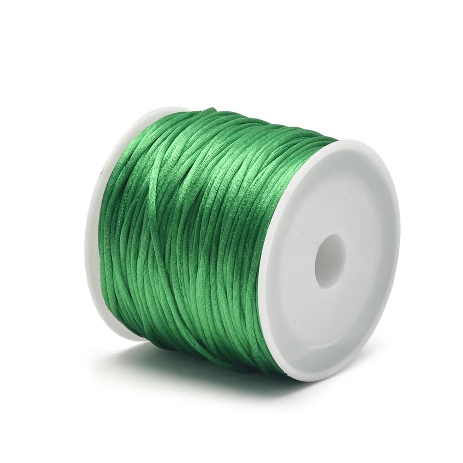 Elastic String for Bracelets 20Roll for 1.5mm Crafts Satin Rattail Cord from Nylon for Chinese Knot, Macramé, Trim, Jewelry Making 24 Yards(Grass Grass)