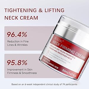 Neck Firming Cream, Anti-Aging Tightening And Lifting Treatment With Peptides, Retinol, Collagen & Hyaluronic Acid Cream For Neck, Face and Chest (1.7 Fl Oz)