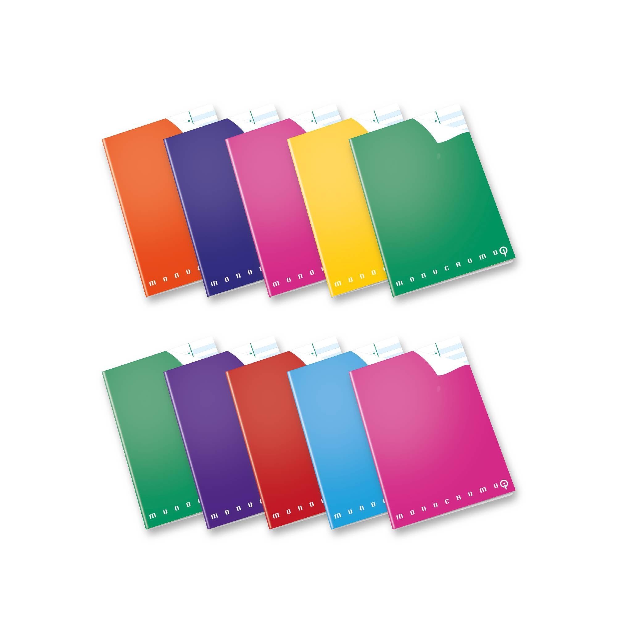 Pigna, Maxi Monochrome Qi Notebook, Useful for Dyslexia Dyslexia Dysorthography Disaculia, 0C, Rules with Margin, Pack of 10