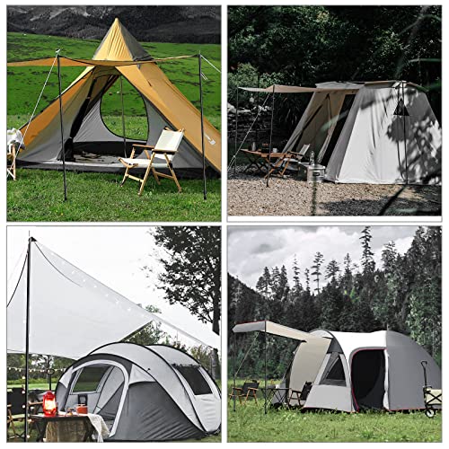 Image of KOMCLUB Telescoping Aluminum Tent Poles 78in Replacement Tarp Rods Black | 5-Section Adjustable Design, Black Finish, Tarps Lightweight Replacement Adjustable Tent Poles for Outdoor Sport Camping