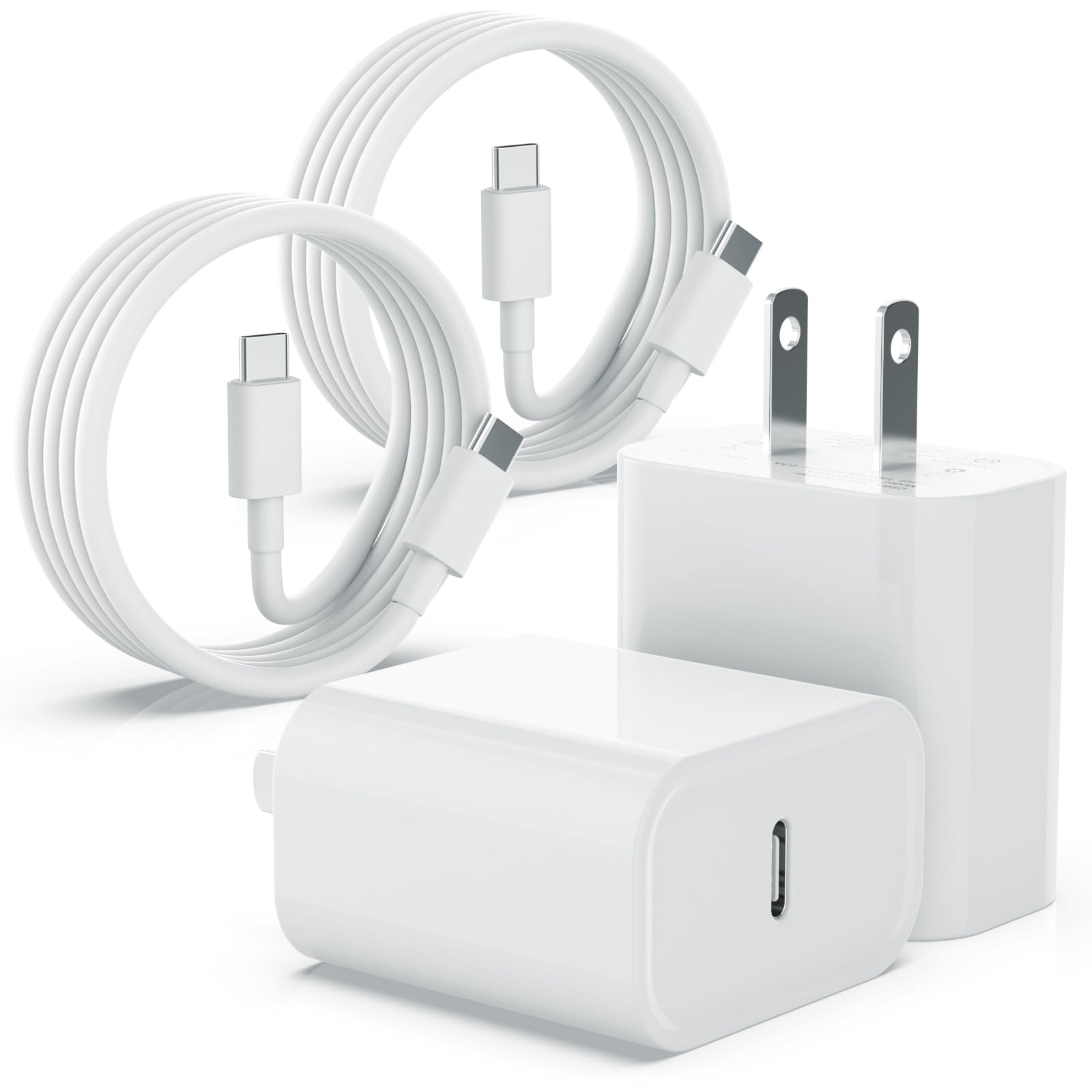 iPhone 17 16 15 Charger Fast Charging Type C Chargers USB C Charger Block iPhone 16 Chargers with 2 Pack 6FT Cable for iPhone 17 Pro Max/16/16 Pro Max/15/15 Plus/15 Pro/15 Pro Max/iPad Pro/AirPods