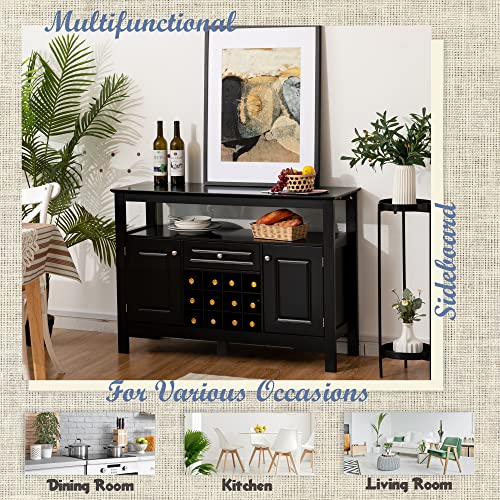 Loko Bar Cabinet, Buffet Table Midcentury Coffee Bar Cabinet With Removable Wine Rack, Sideboard Cabinet Credenza Storage Cabinet For Kitchen, Dining Room Or Living Room #TOP6