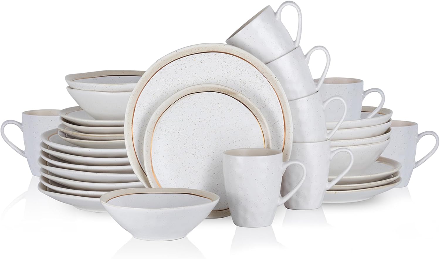 Stone Lain Clara 32-Piece Dinnerware Set Porcelain, White