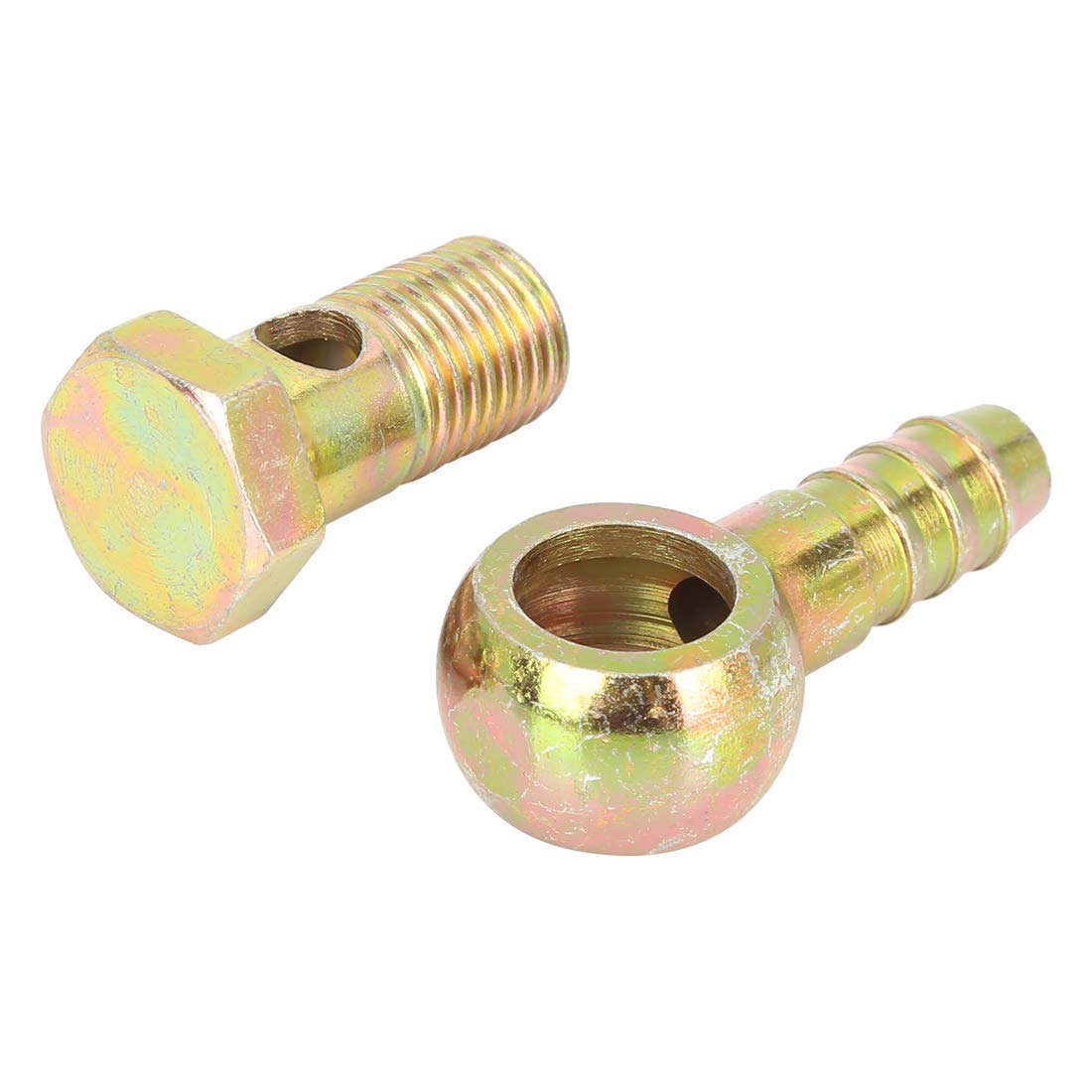 X AUTOHAUX Kit Boulon Banjo Et Rondelle 14mm 2 Sets pour Freinage CNC | Diamètre Extérieur Barbe 11mm, Filetage M14x1.5, Usinage CNC Haute Précision, Pour Alimentation Air/Carburant Et Moteur