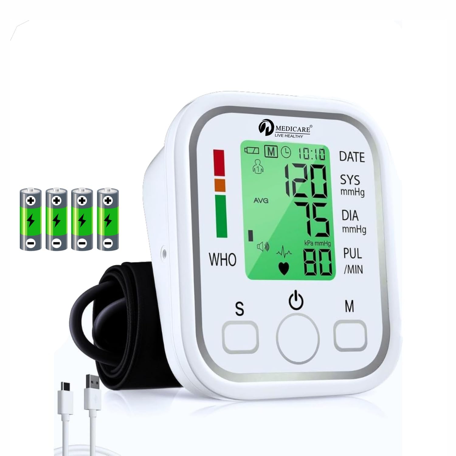 Digital Blood Pressure Monitor for Home Use | Automatic BP Machine with Voice, Large LCD Display, Upper Arm Cuff, Accurate Heart Rate & Irregular Heartbeat Detection for Adults & Elderly