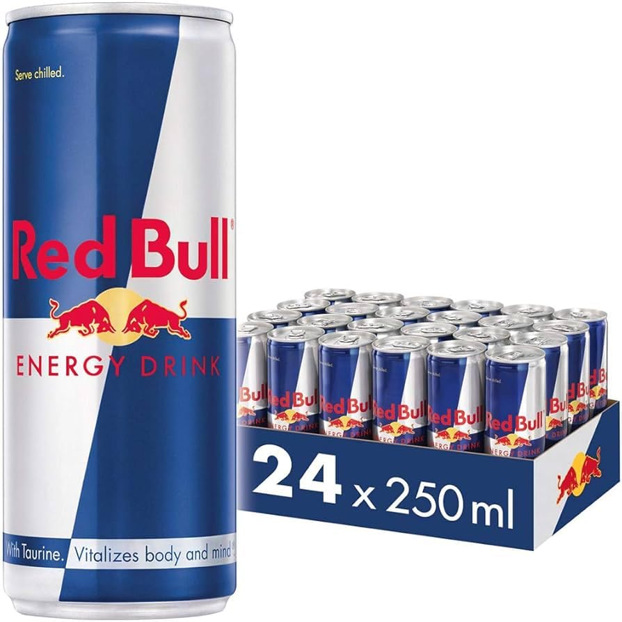 Red Bull Bebida Energética Regular, Pack de 24 Latas de 250ml, UBOON