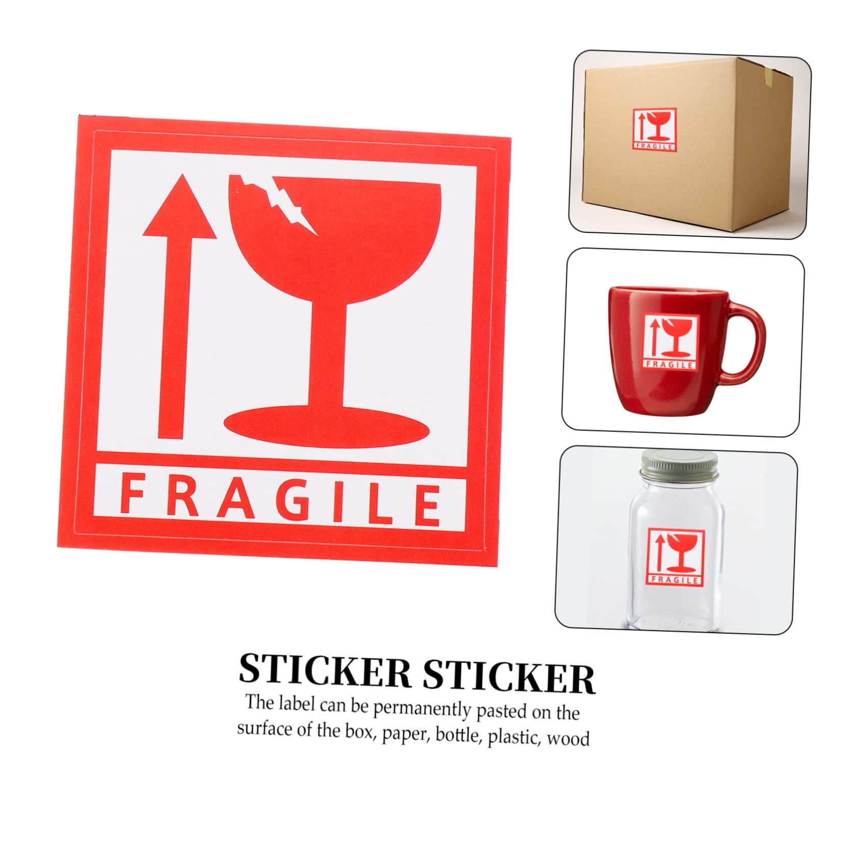 Étiquettes Autocollantes «fragile» pour Emballage 5,5 X 5,5 Cm, Lot de 1000 Pièces, Adhésives et Résistantes, Avertissement Expédition pour Cartons Sensibles