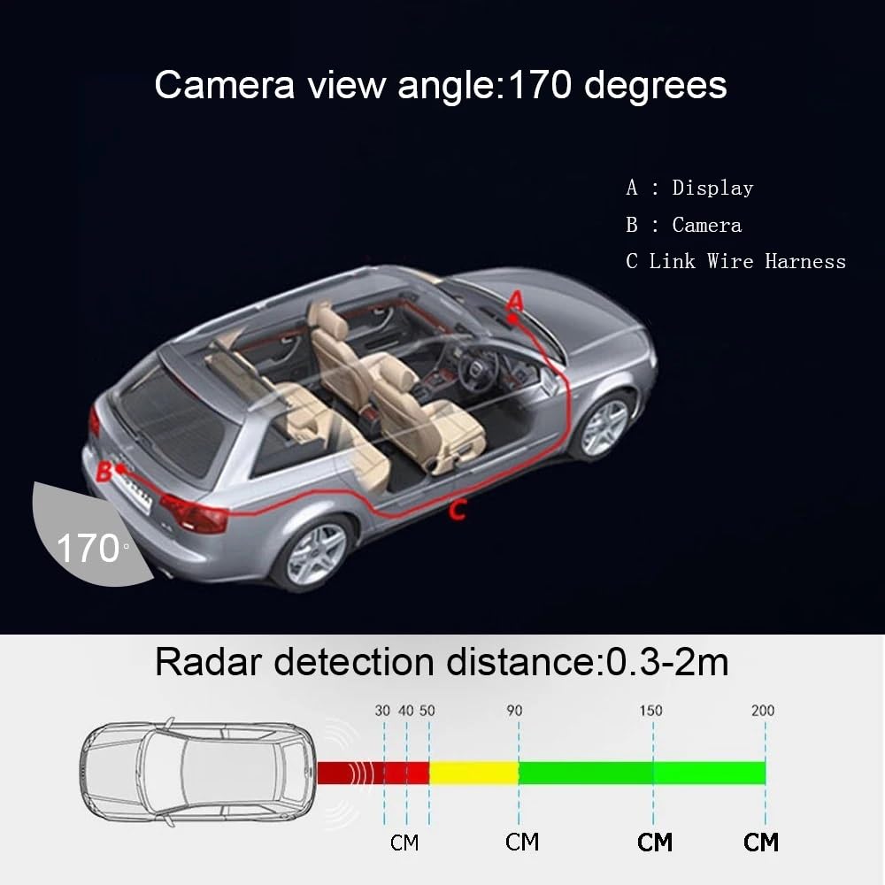 PDC capteur Stationnement Caméra de recul à Vision Nocturne, détecteur de Radar de recul 3 en 1, Mini, lumière LED, Accessoires de Voiture