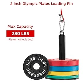 LFJ LAT Pull Down and Lift Weight Pulley System Cable Machine Pulley Attachment for Triceps Pull Down, Biceps Curl, Back, Forearm, Shoulder Home Gym Equipment (Red Set with Aluminum Alloy Pulley)