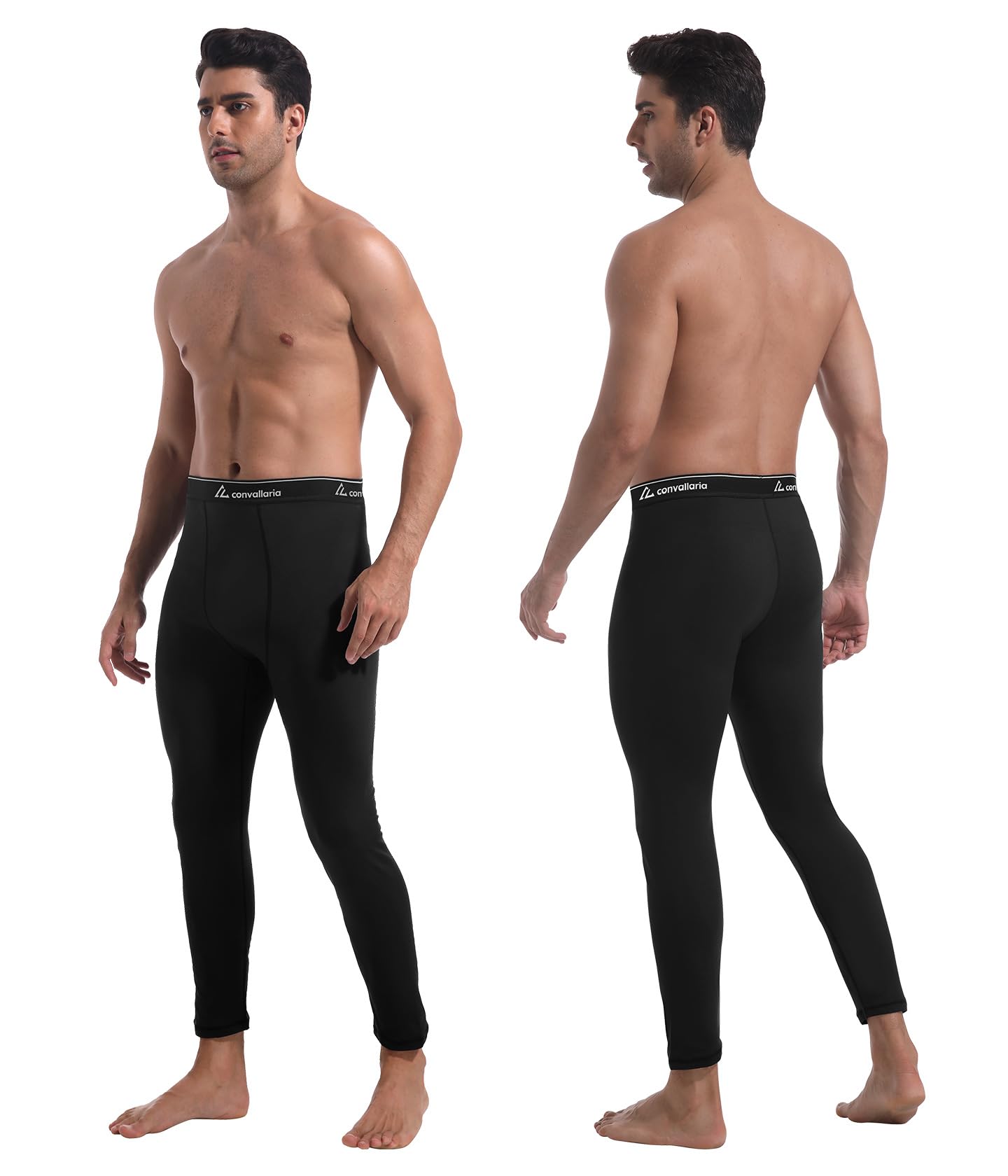 CL convallaria Confezione da 1/2/4 pantaloni termici a compressione da uomo, leggings sportivi da indossare sotto la stagione fredda, taglie S-2XL, 4 pezzi - nero x 4, XL