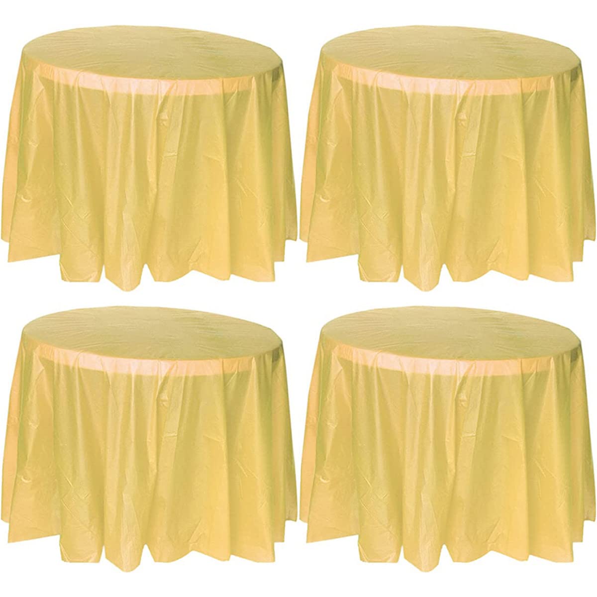 TOKYMOON 4 Pack of Round Disposable 84 Inch Tablecloths Party Wedding Picnic Banquet Table Clothes Table Cover for Round Tables