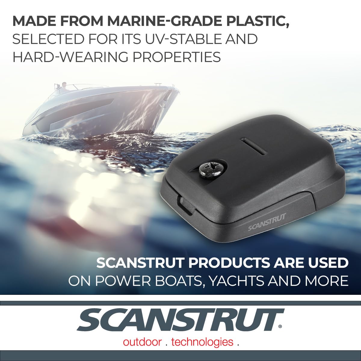 Scanstrut DS-HD6-BLK Double Joint de câble Horizontal – Presse-étoupe étanche pour câbles de 5 à 6 mm | Certifié IP68, Plastique résistant aux UV, idéal pour Panneaux solaires, Barres Lumineuses et