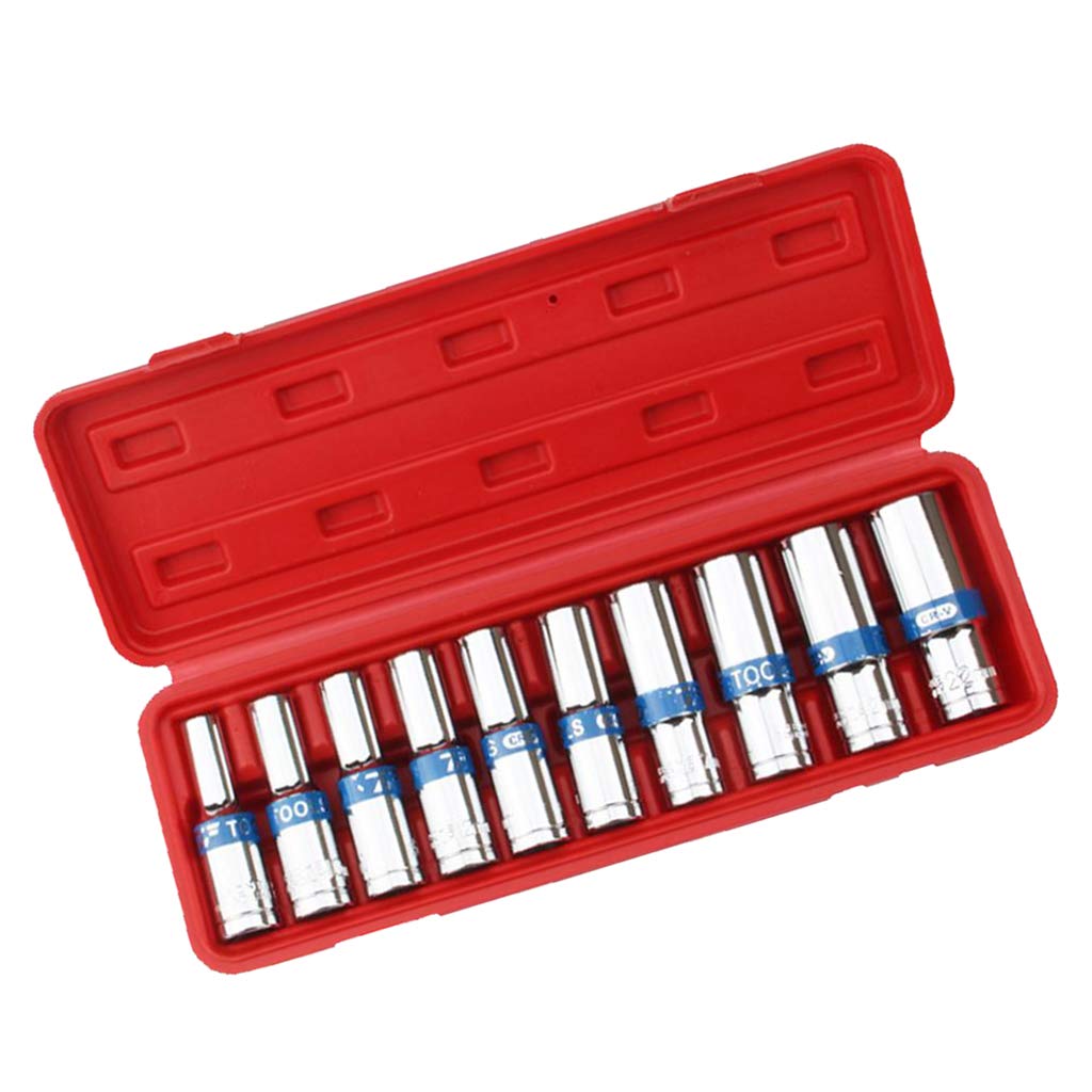 10 szt. 1/5.1 cm Hex Drive Deep Impact Socket Ręczny klucz pneumatyczny z grzechotką