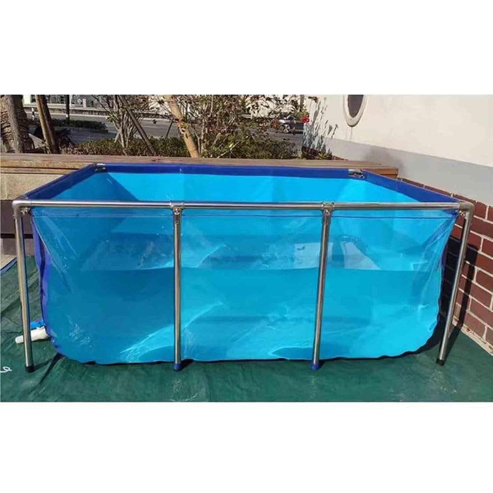 Estanque para peces elevado con ventana transparente, revestimiento de lona de PVC con marco de acero, tanque de almacenamiento de peces para cría de tortugas y koi, fácil de ensamblar, 001, 120x