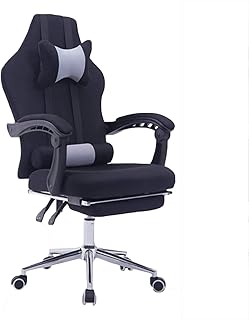 Silla De Oficina para El Hogar Reclinable Sillas De Escritorio De Oficina Alivia Ergonómica con Ruedas, Silla Ajustable De Soporte Lumbar De Espalda Alta con Reposacabezas para Oficina,Negro