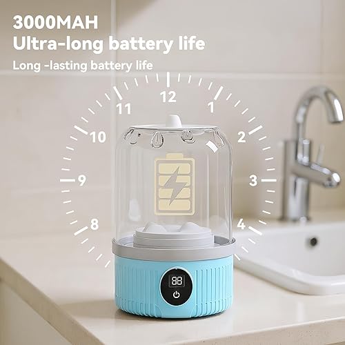 Miniatura 4 de Mini lavadora portátil para ropa interior, lavadora de ropa interior compacta recargable, pequeña lavadora de lavandería para apartamento,