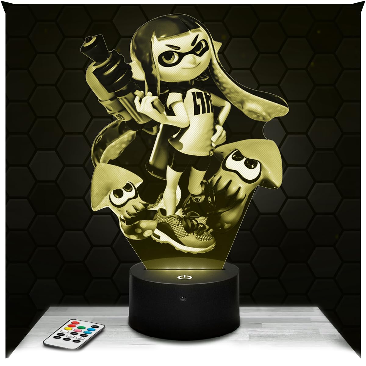 Lampephoto.fr - Splat oon 3D Lamp Decoration for Boys Gaming Gamer Video Games Gift Idea Splat oon Gift Idea Decoration Soft Light Nightlight Decor, Original Gift Idea for Teenagers, Merchandising