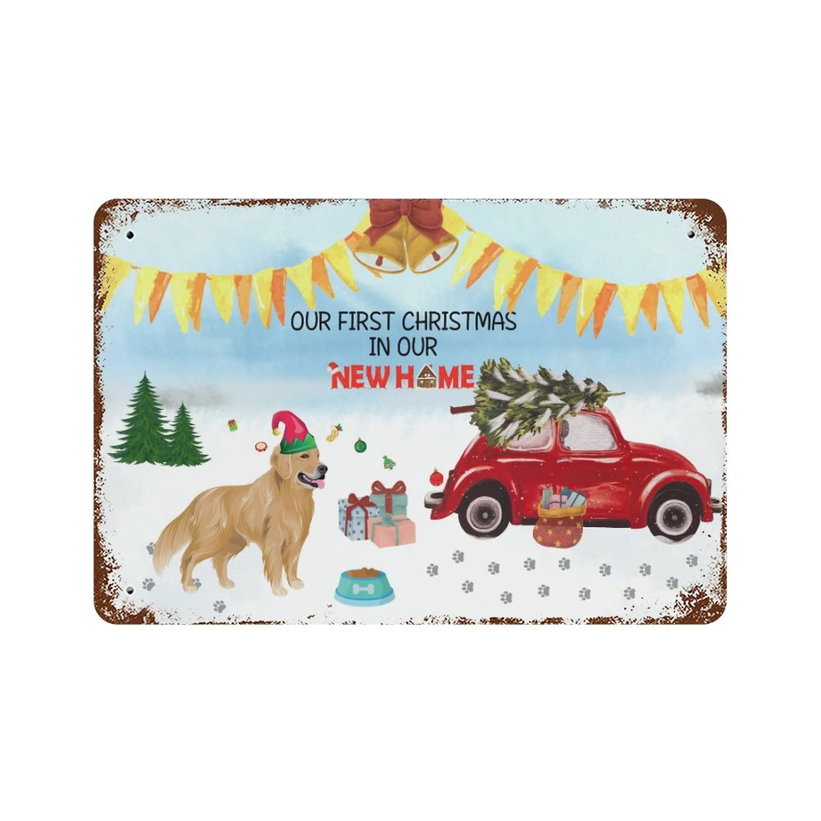 Panneau mural déco Noël durable extérieur intérieur plaque retro 30x45