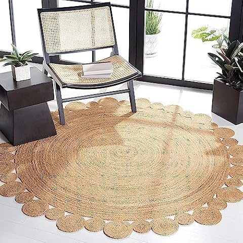 GlammTexa Hand Woven Jute Area Rug Cover