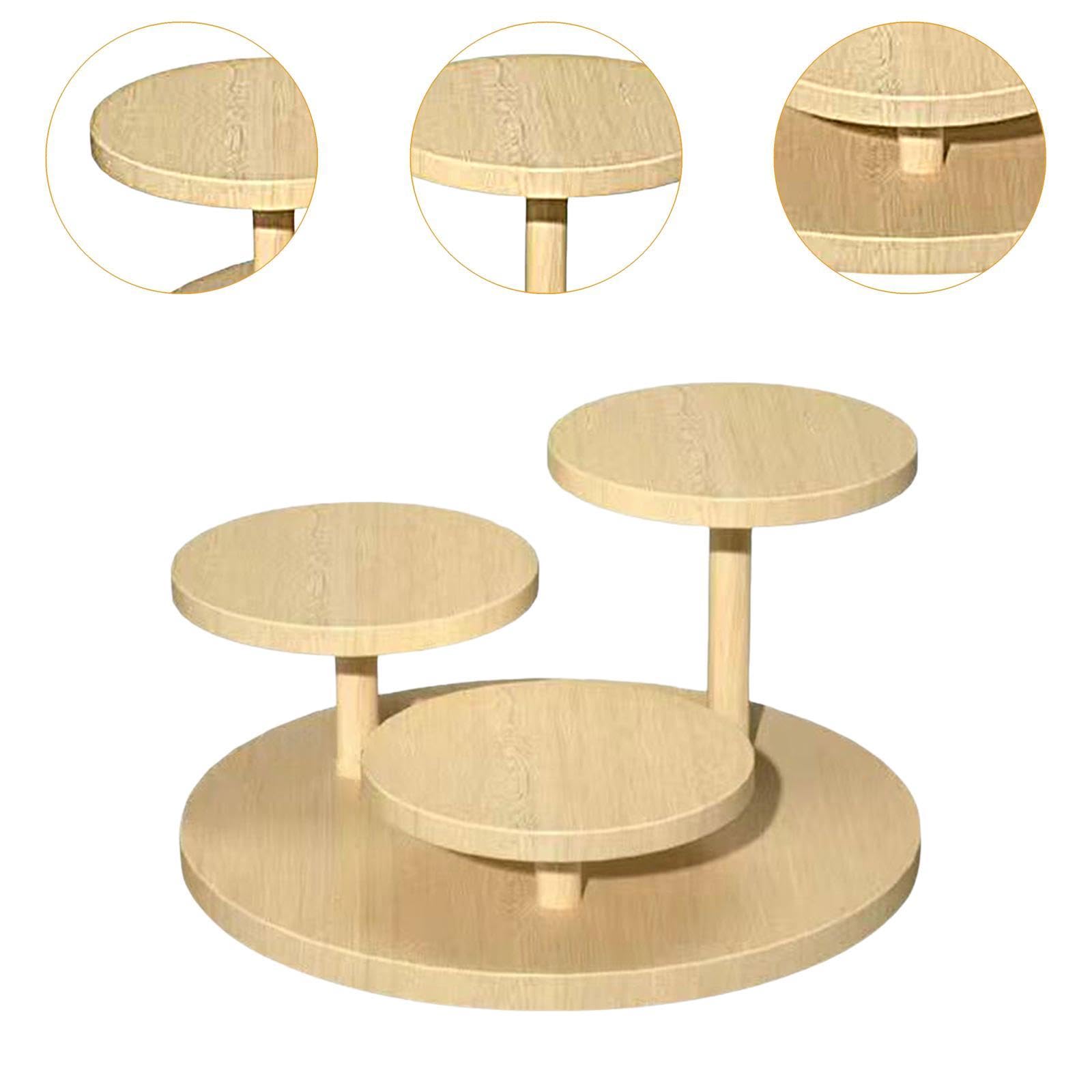 Expositor de postres de madera de varios niveles, soporte para tartas de 3 niveles, bandeja para servir figuras, cosméticos, cumpleaños, fiestas, ideal para eventos y cets