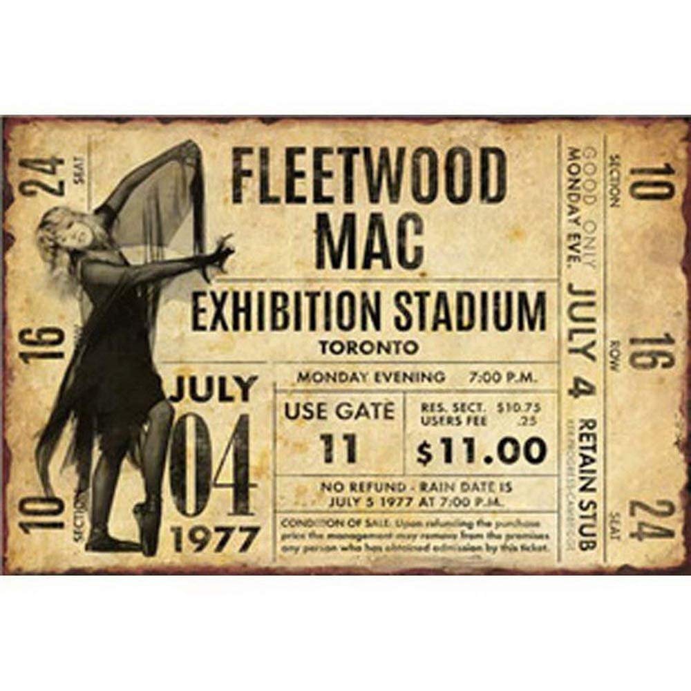 Bioprocess Fleetwood Mac Exhibition Stadium Metal Plaque Decor Poster Wall Art Tin Sign Decor Metal Sign Poster 8X12 Inches