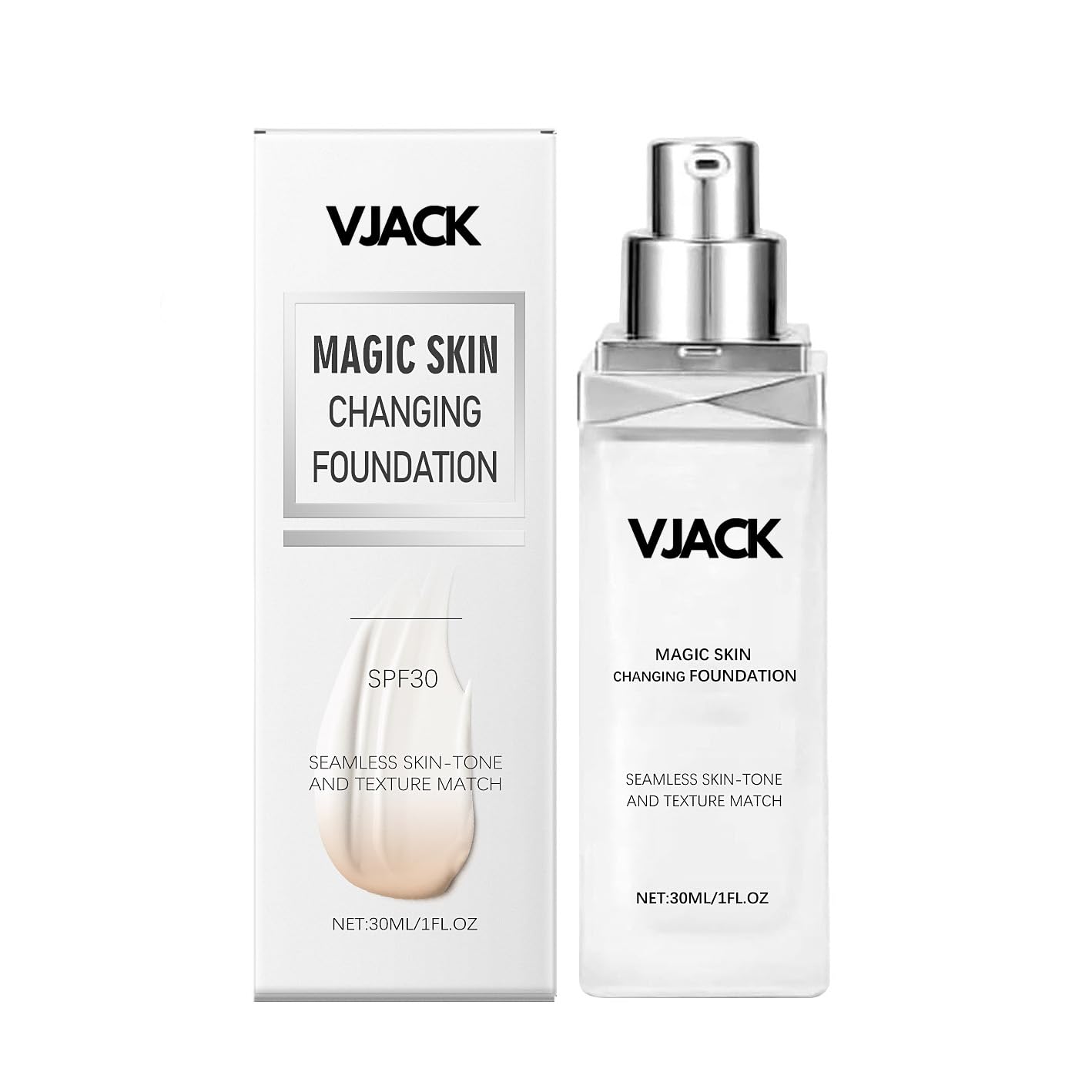 find back 2PCS Flawless Colour Changing Warm Skin Tone Foundation, Naturally Blends Moisturizing foundation makeup, Long Lasting Waterproof Lightweight Liquid Foundation SPF 15 for Face Makeup
