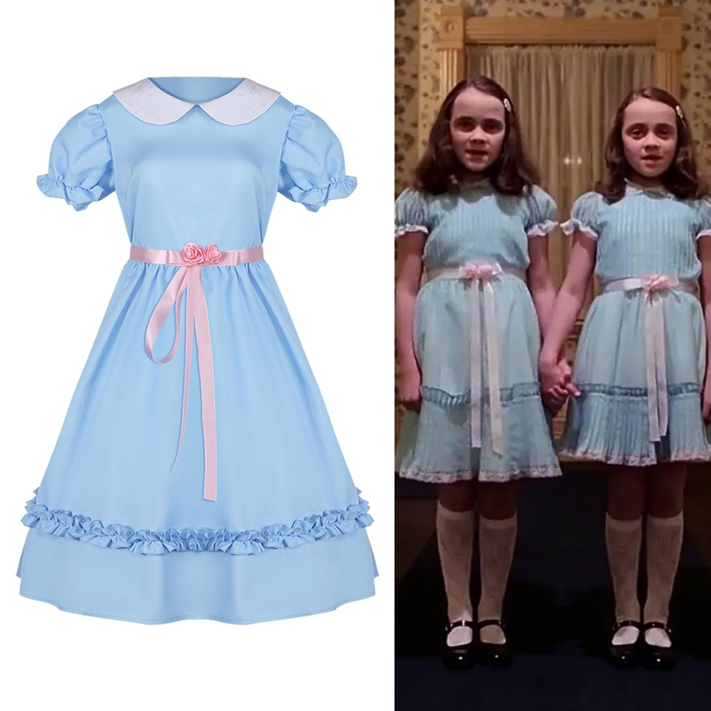 Alaurbeauty The Shining Twins Kostüm - Blaues Babydoll Kleid Für Halloween