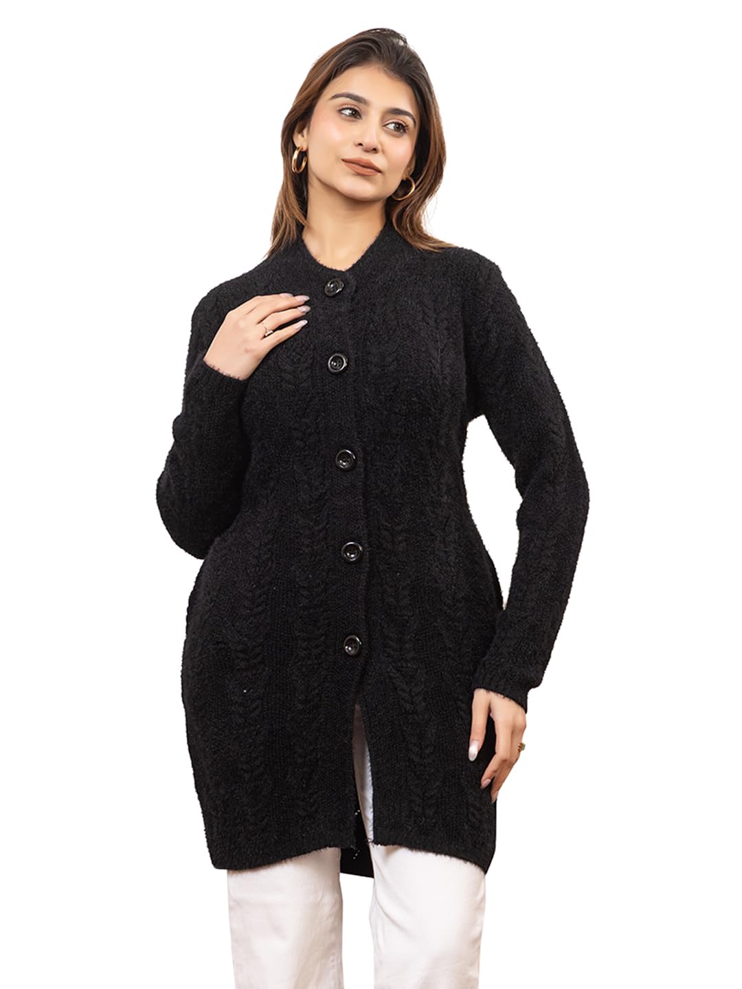 twenty me Women's Open Front Longline Knit Cardigan Sweater Soft and Warm Cardigan with Side Pockets Casual & Lightweight Cover-Up (4798-New)-picture-29